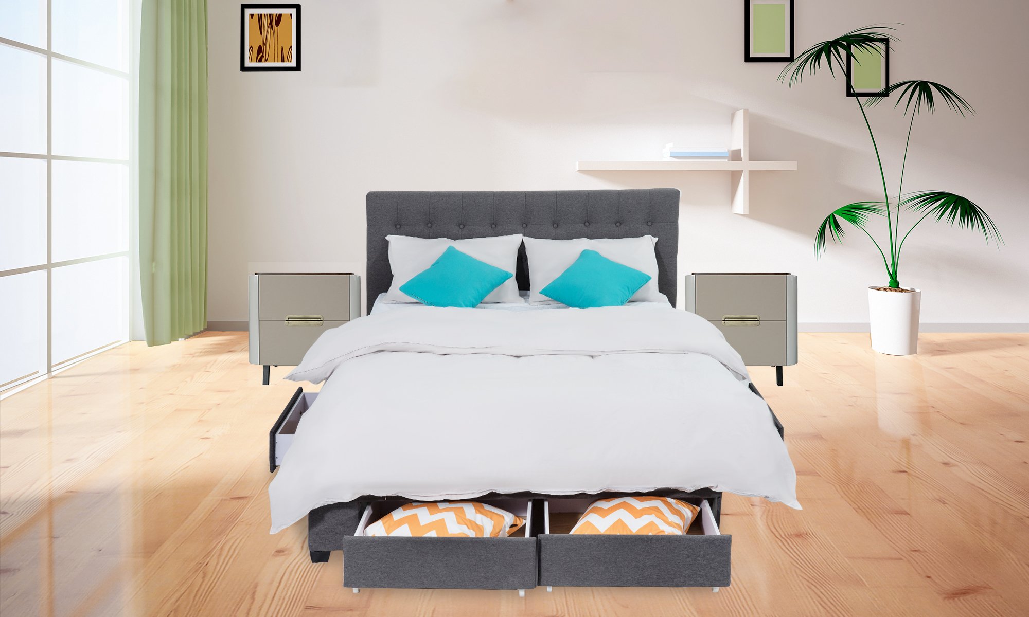 DREAMO Fabric Bed Frame
