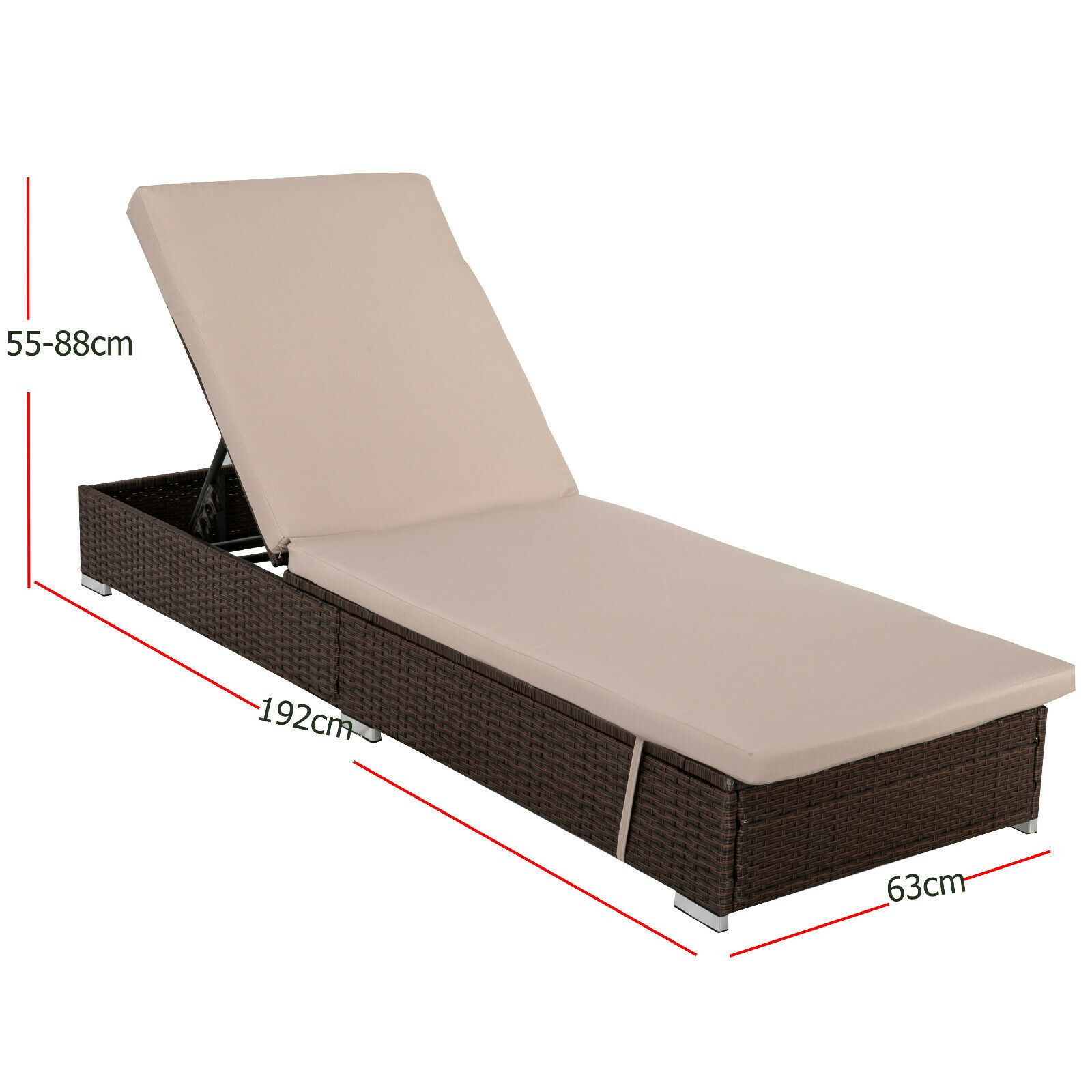 DREAMO Sunbed Lounge Set Size