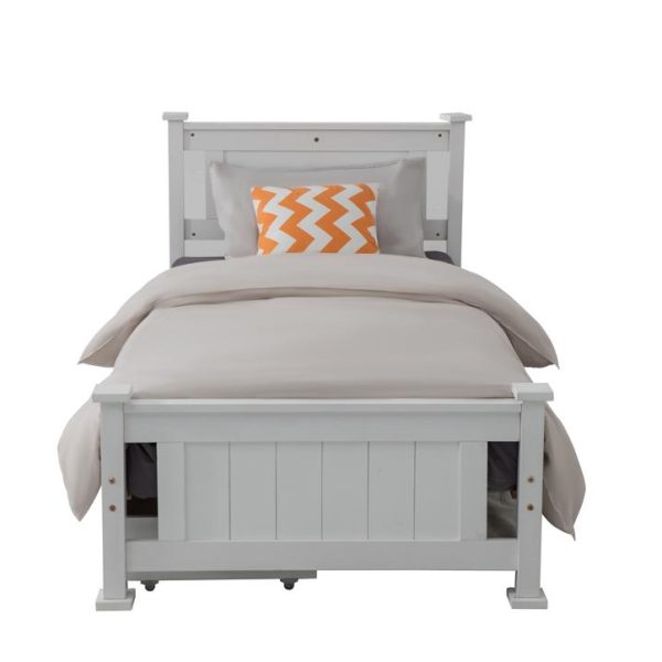 DREAMO Single Solid Pine Timber Bed Frame Front