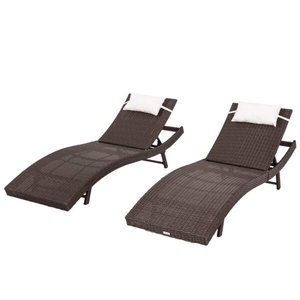 DREAMO PE Wicker Twin Pack Sunbeds