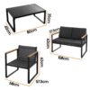 DREAMO 4PC Outdoor Set Size