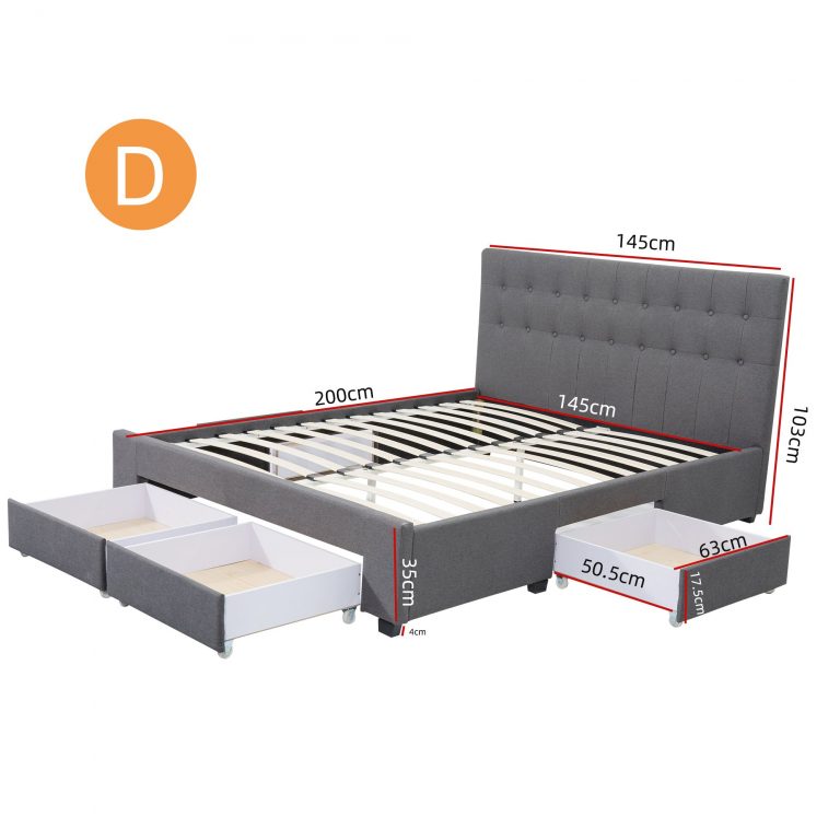 DREAMO Fabric Bed Frame Size