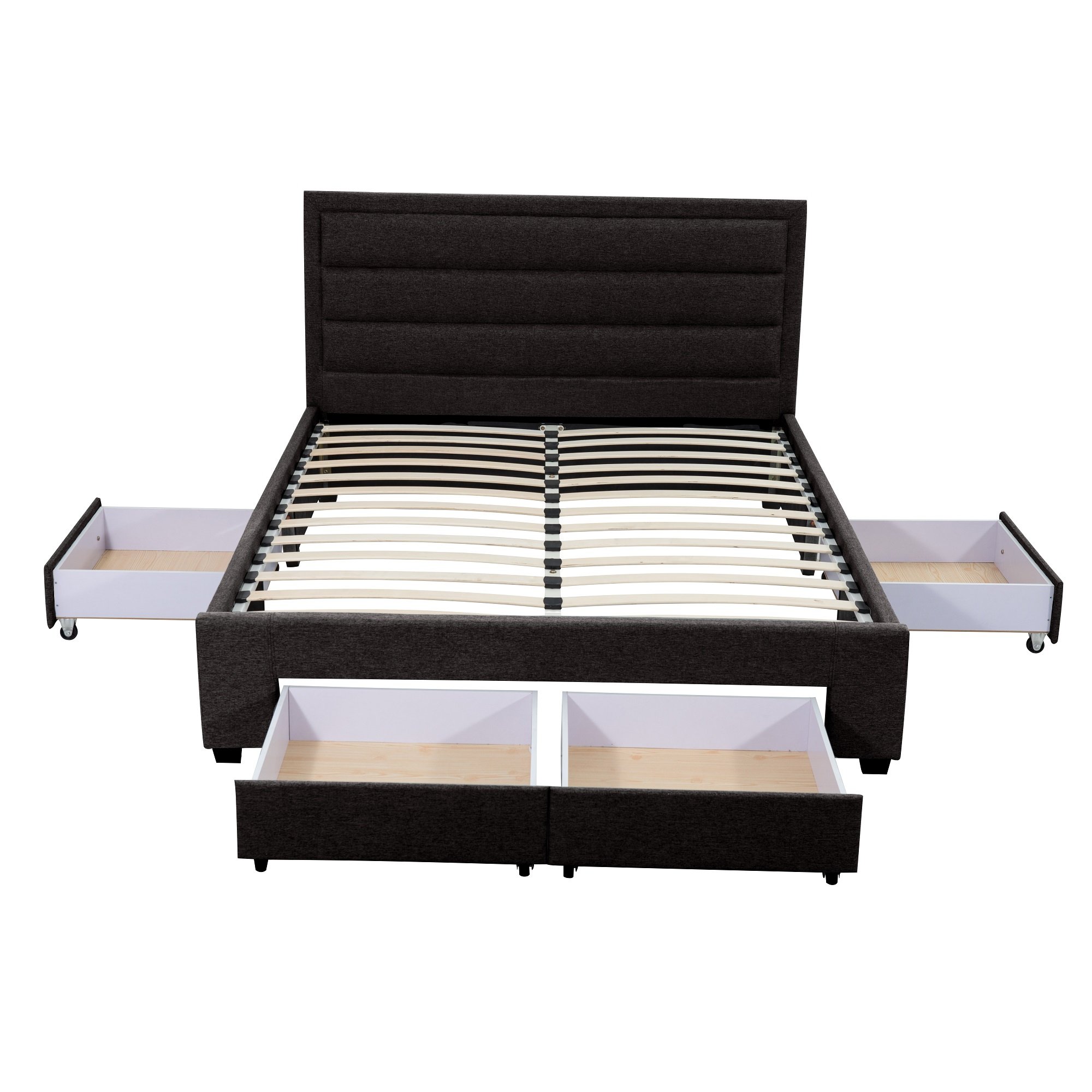 DREAMO Fabric Bed Frame Hidden Storage Space