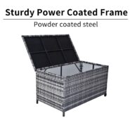 DREAMO PE Wicker Storage Box Sturdy Frame
