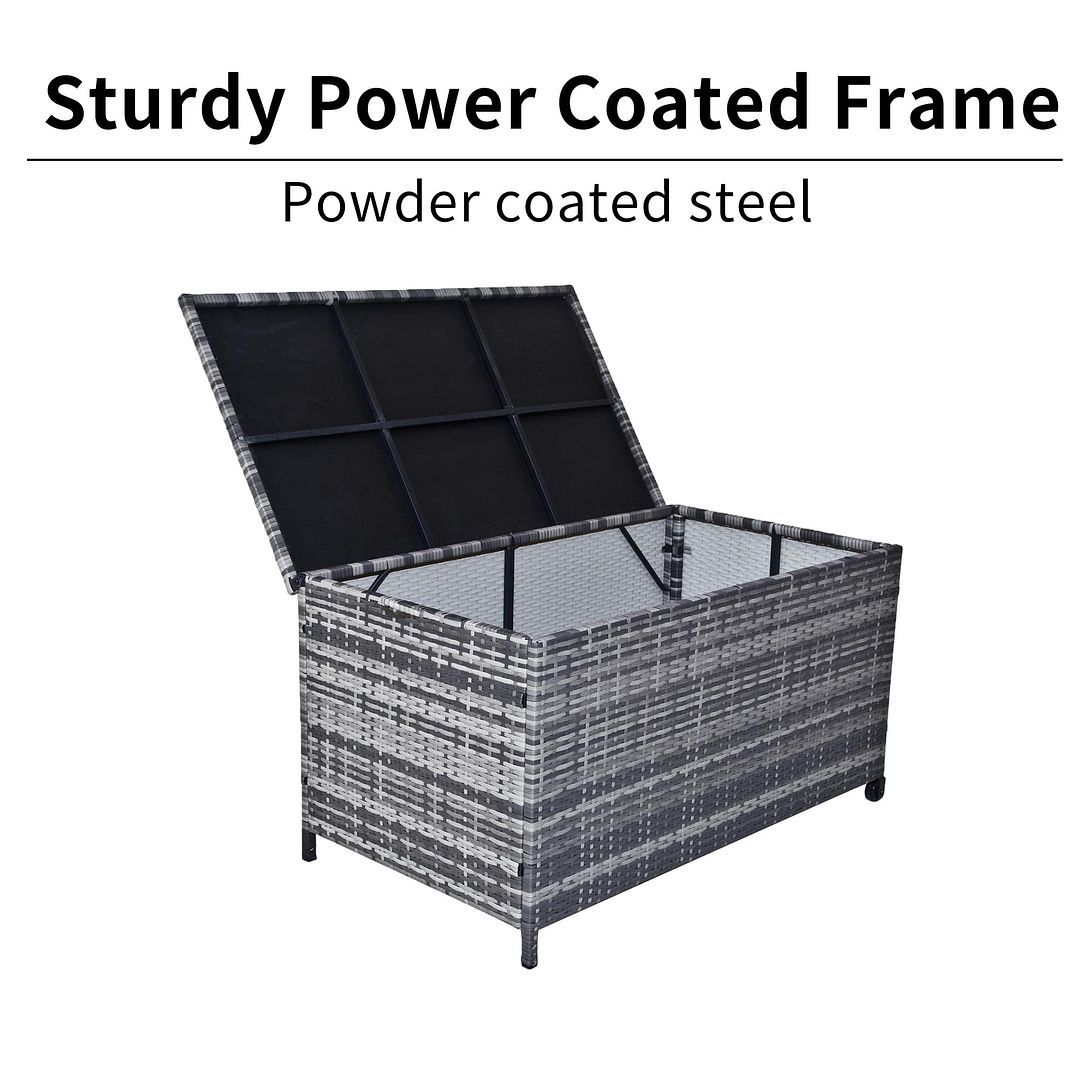 DREAMO PE Wicker Storage Box Sturdy Frame