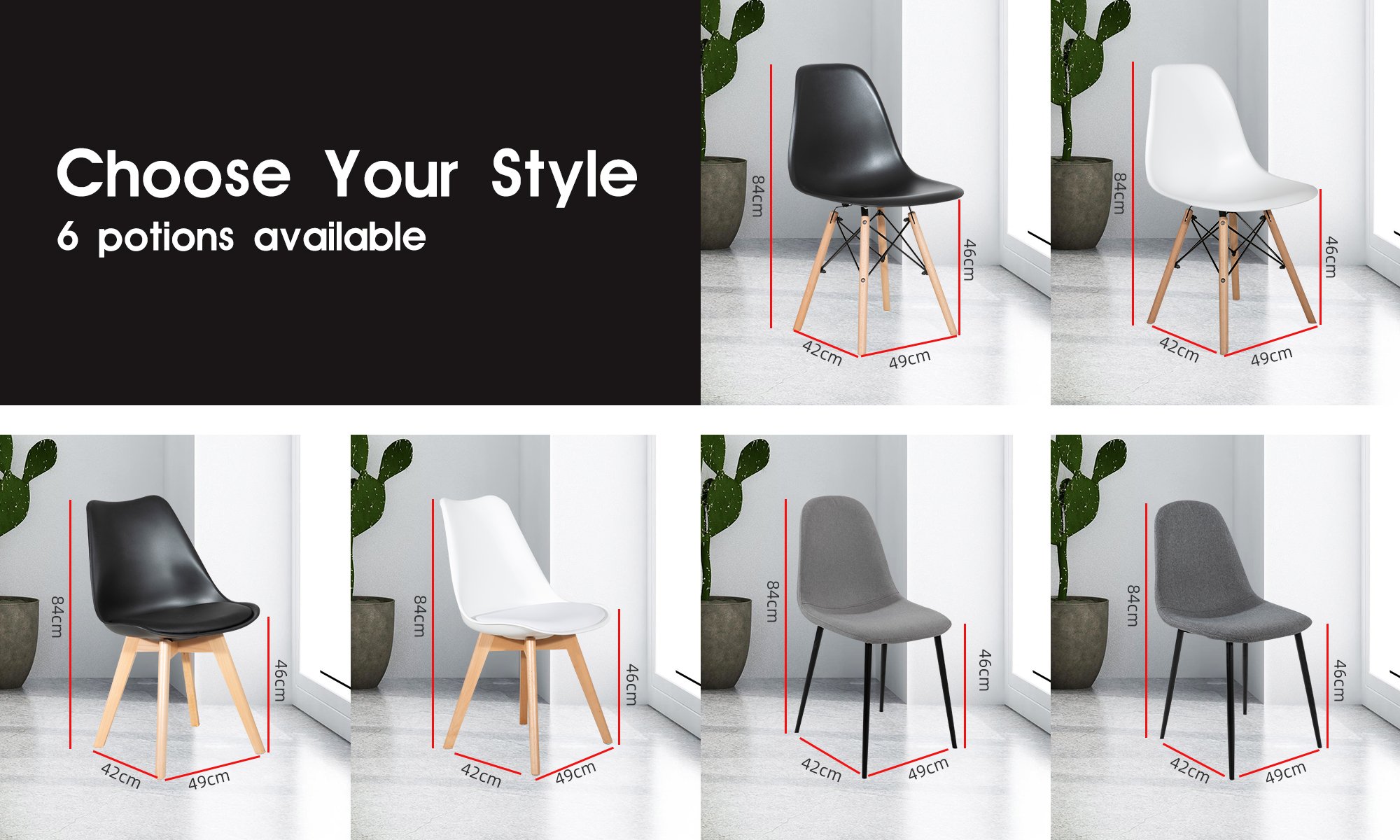 DREAMO Eames Chairs Size
